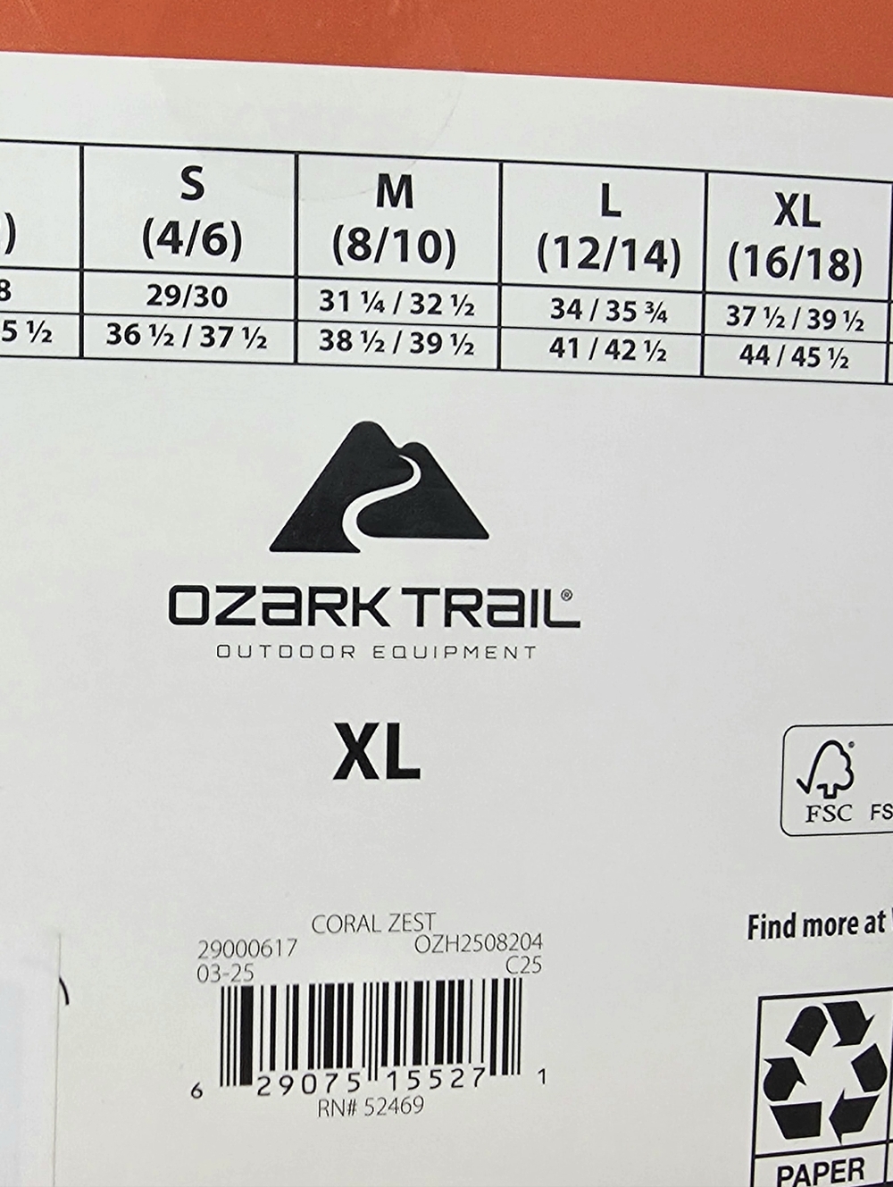 2pk Ozark Trail Women's XL Seamless Ribbed Thermal Ribbed Legging Coral Zest - Picture 11 of 12